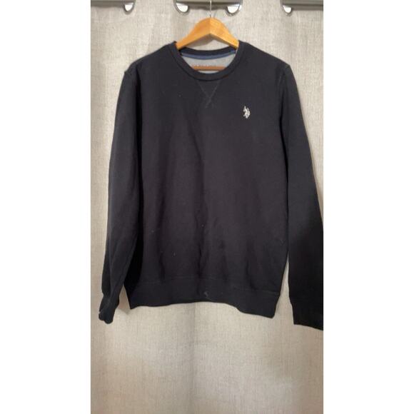 Us. Polo Assn. Mens Sweater medium Crew Neck Long Sleeve Pullover Knit black - Picture 1 of 5